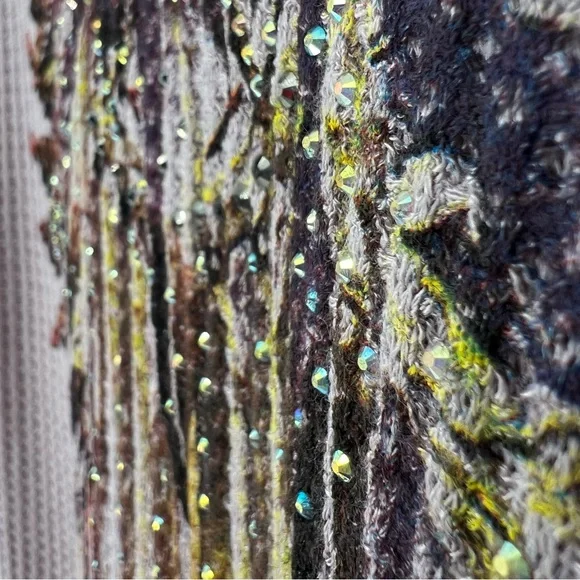 Vocal Womans Top Long Sleeve Dream Catcher Print Rhinestones Cold Shoulder NEW - Picture 7 of 13